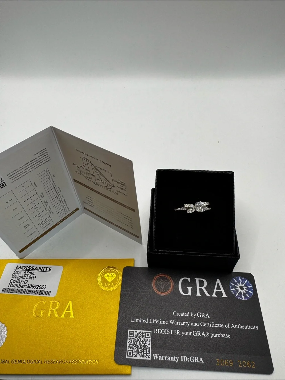 Moissanite Engagement Ring - Silver